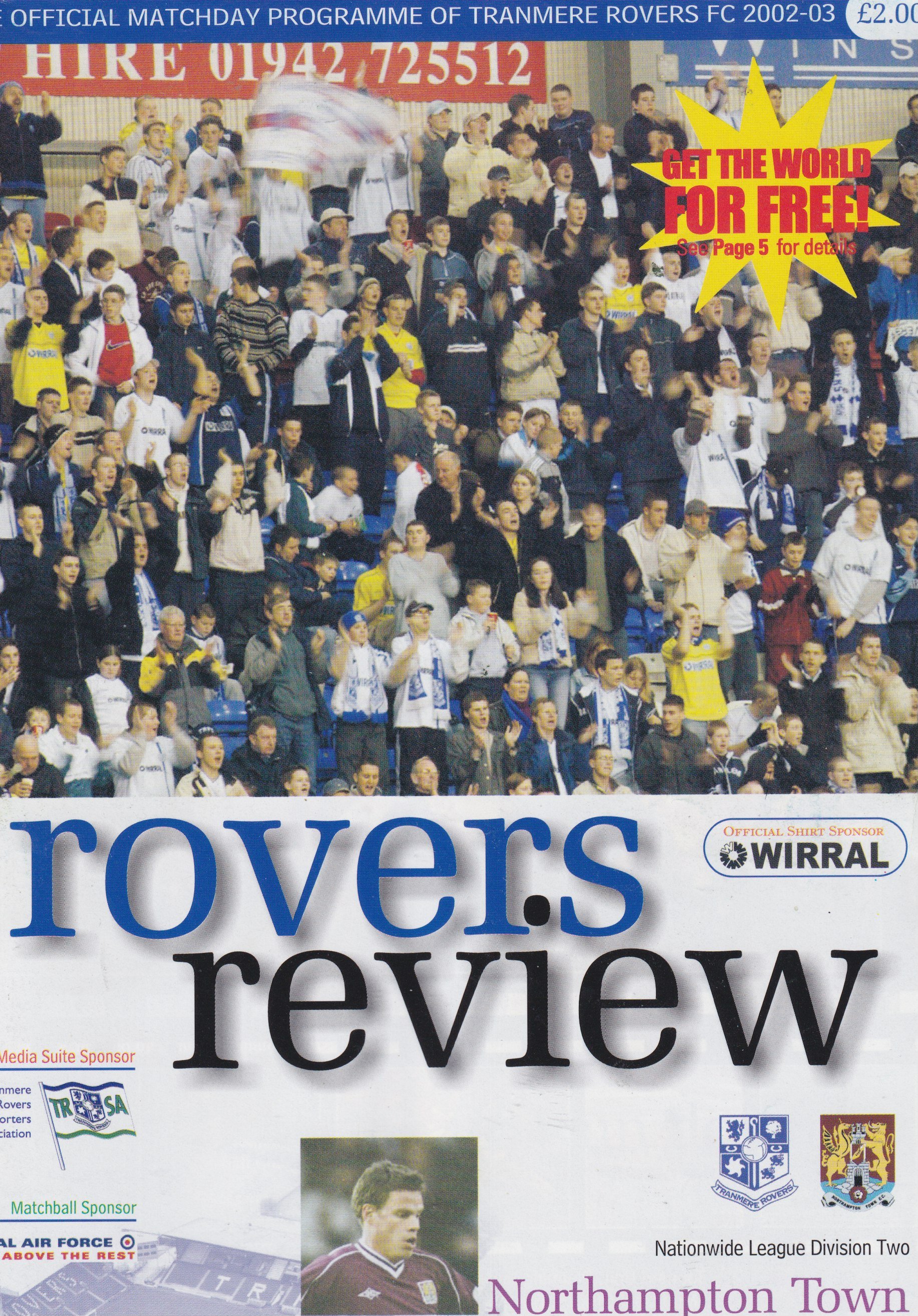 Tranmere Rovers v Northampton Town match programme